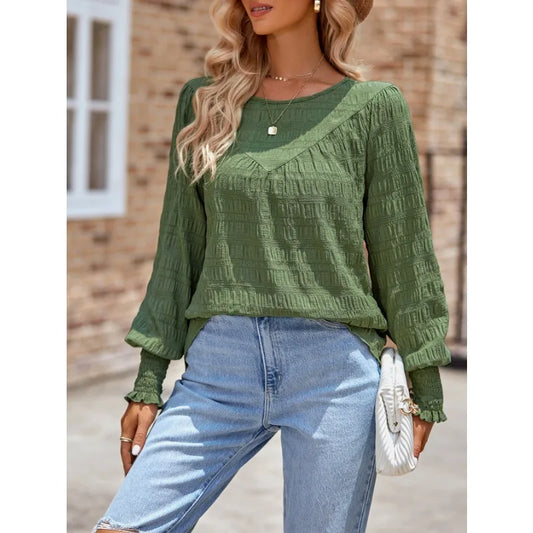 Casual Floral Oversized Elegant Youth Female Tops Blouse