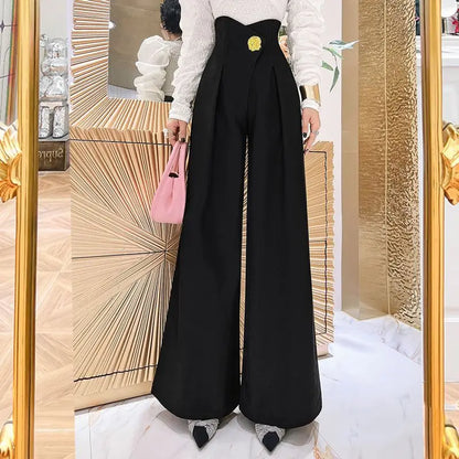 Stylish High Waist Three-Dimensional Spliced Wide Leg Pants