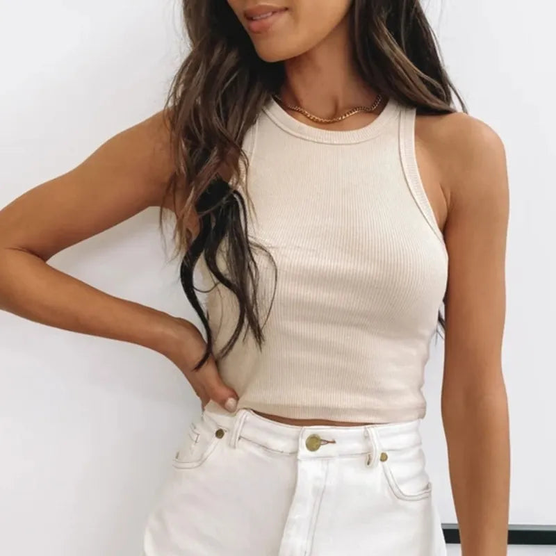 Sexy Harajuku Female Off Shoulder Knitted Khaki White Summer Crop Top