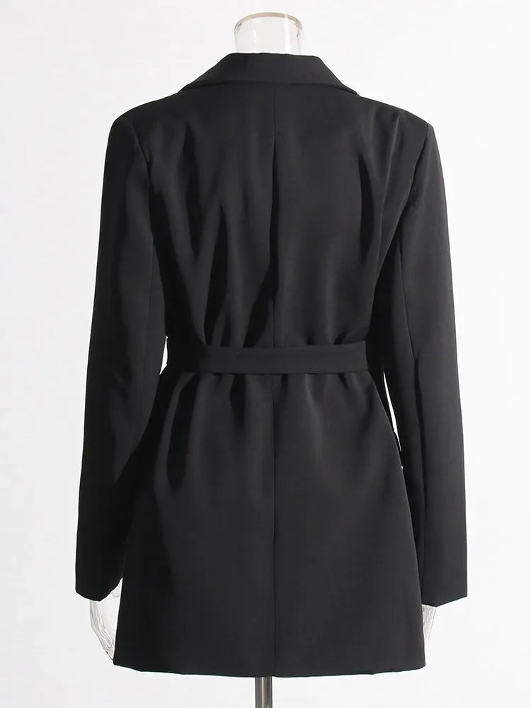 Minimalist Casual Notched Collar Long Sleeve Spliced Single Button Solid Temperament Female Blazer