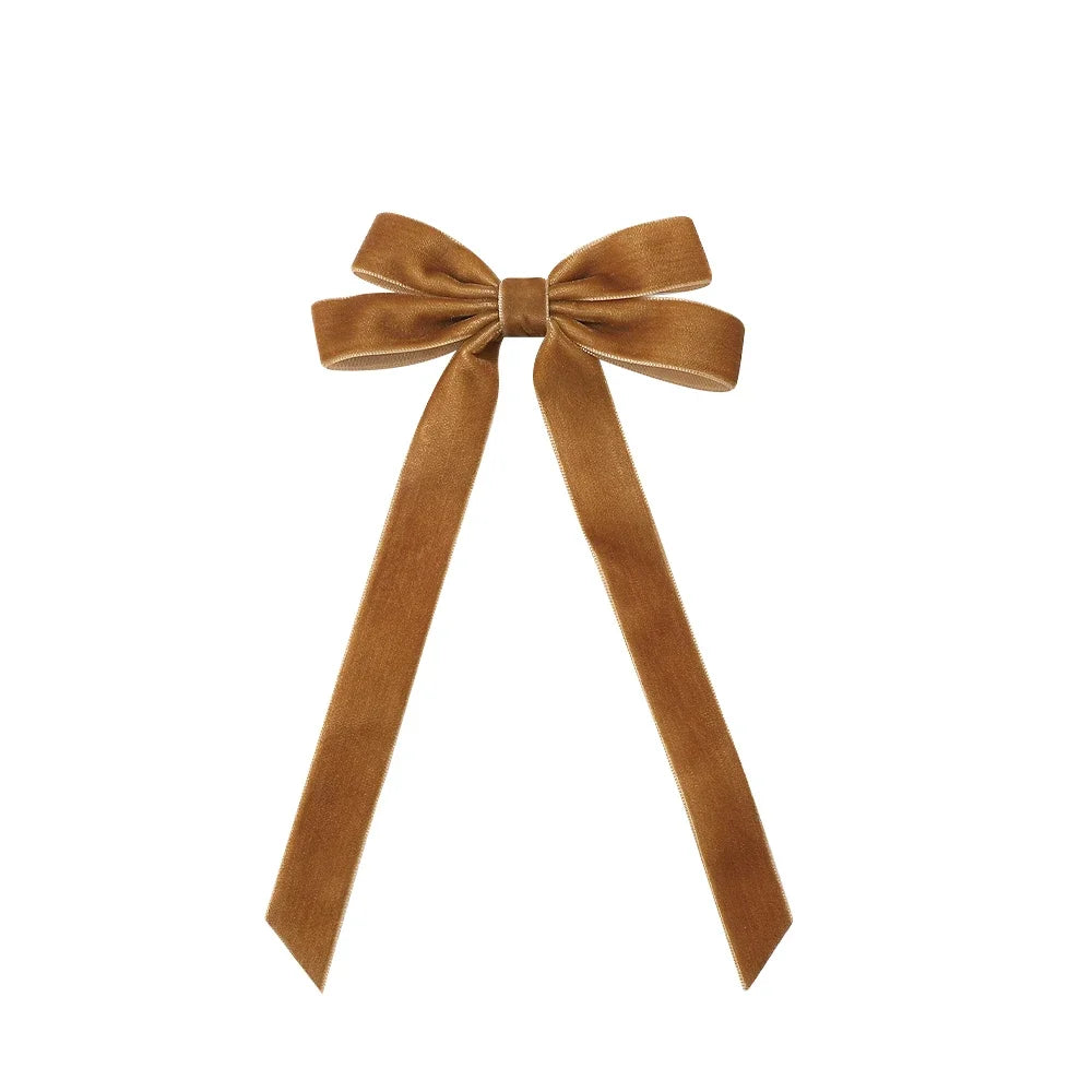Large Velvet Wedding Long Ribbon Hair Accessory Brown 1 / 1Pcs Accessories-L