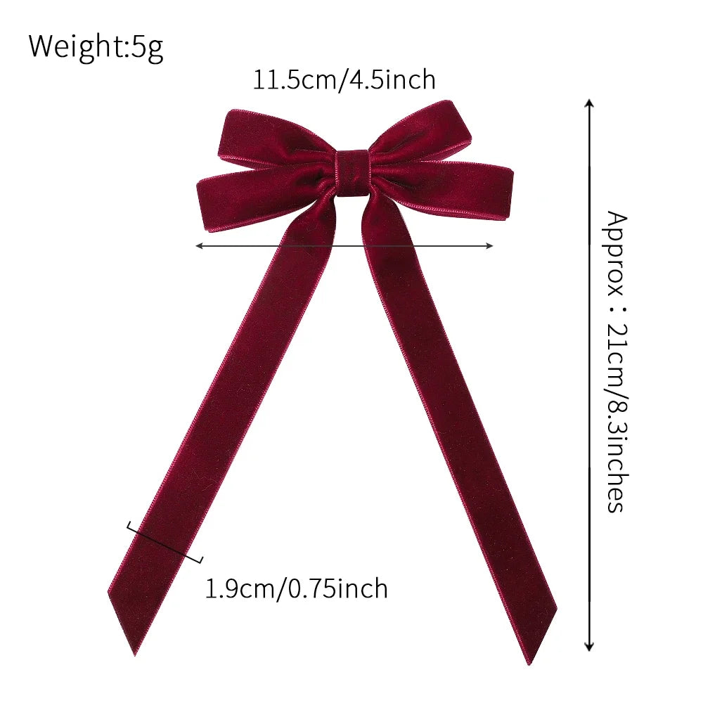 Large Velvet Wedding Long Ribbon Hair Accessory Accessories-L