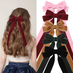 Large Velvet Wedding Long Ribbon Hair Accessory Accessories-L