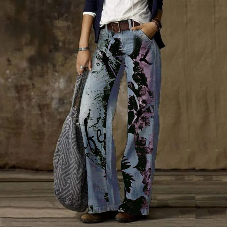 Amy Fashion - Vintage Style Loose Wide Leg Harajuku Streetwear Straight Denim Fashionable Jean