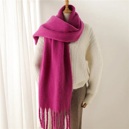 Cashmere Winter Scarf for Women - Solid Thick Soft Pashmina Wrap