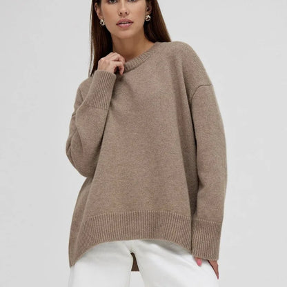 Winter Warm Thick Knit Solid Black Soft Pullover Loose Korean Autumn Women Coat O Neck Sweater