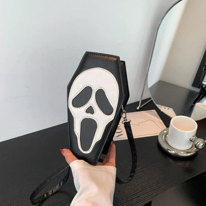 Portable Gothic Bag Wallet Shape Style PU Punk Long Women Coffin Leather