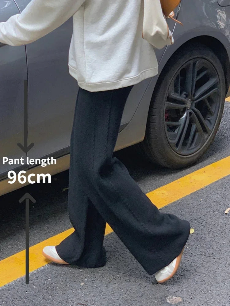 Warm Loose Knitted Wide Leg Soft Comfortable Pants