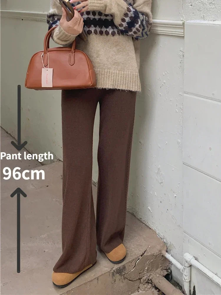 Warm Loose Knitted Wide Leg Soft Comfortable Pants