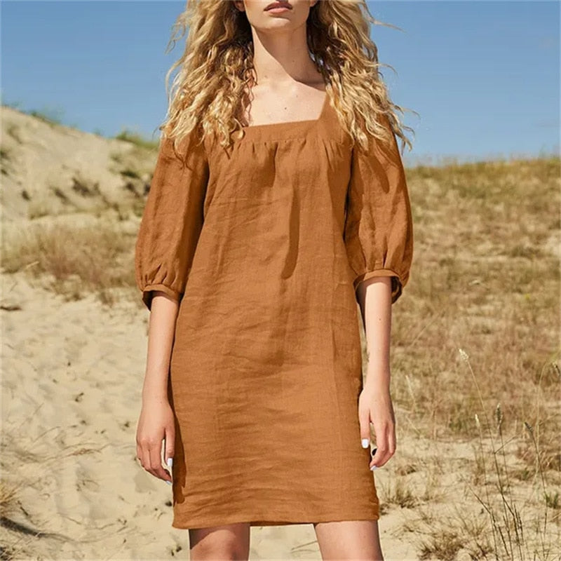 Amy Fashion - Casual Solid Color Straight Party Dress