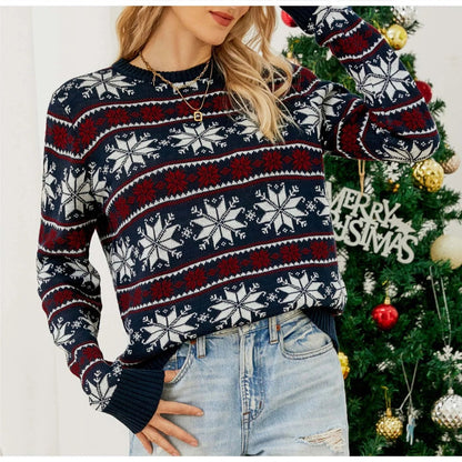 Snowflake Jacquard Christmas Party Knitted Sweater