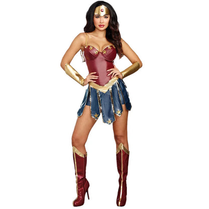 Wonder Woman Cosplay Dress Superman Corset Costume Halloween Carnival