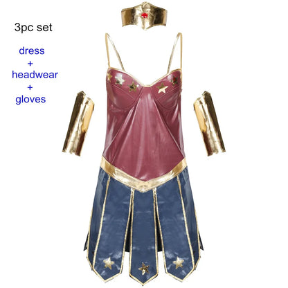 Wonder Woman Cosplay Dress Superman Corset Costume Halloween Carnival