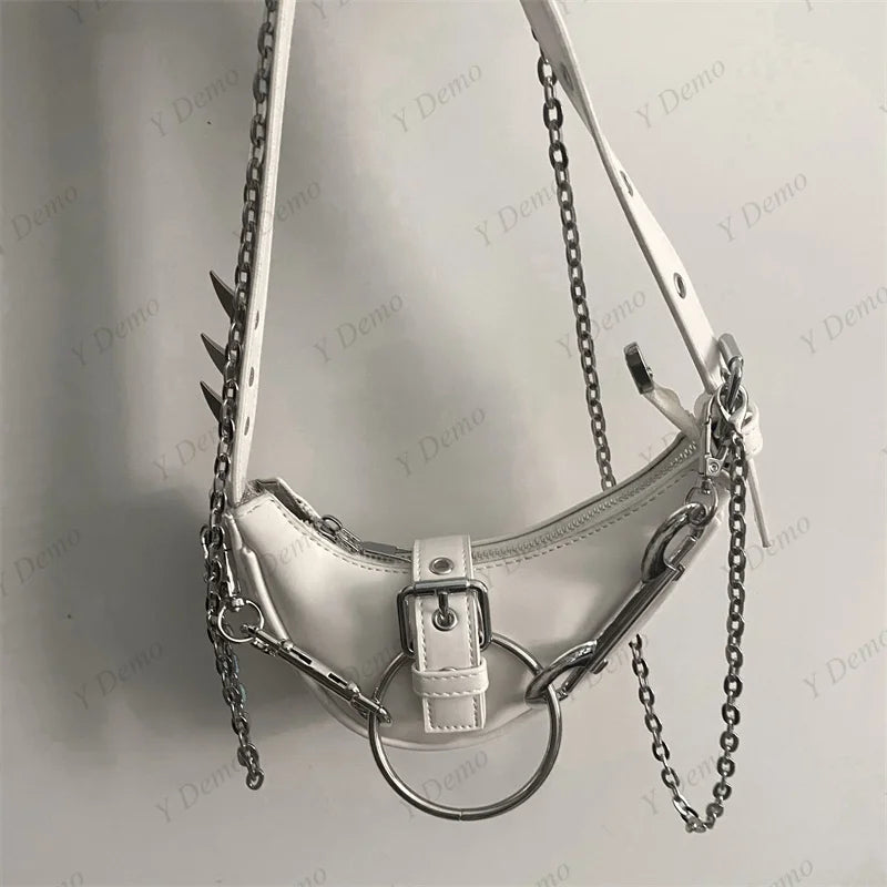 Rock Rivets Shoulder Metal Gothic Buckles Bag Crossbody Sparks Punk