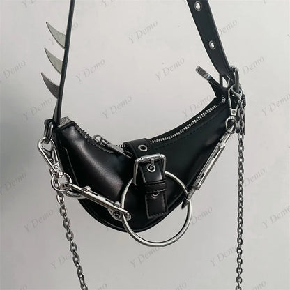 Rock Rivets Shoulder Metal Gothic Buckles Bag Crossbody Sparks Punk