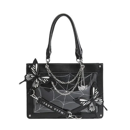 Labyrinth DIY Lolita Butterfly Spider Y2K Chain Bag Transparent Web Gothic