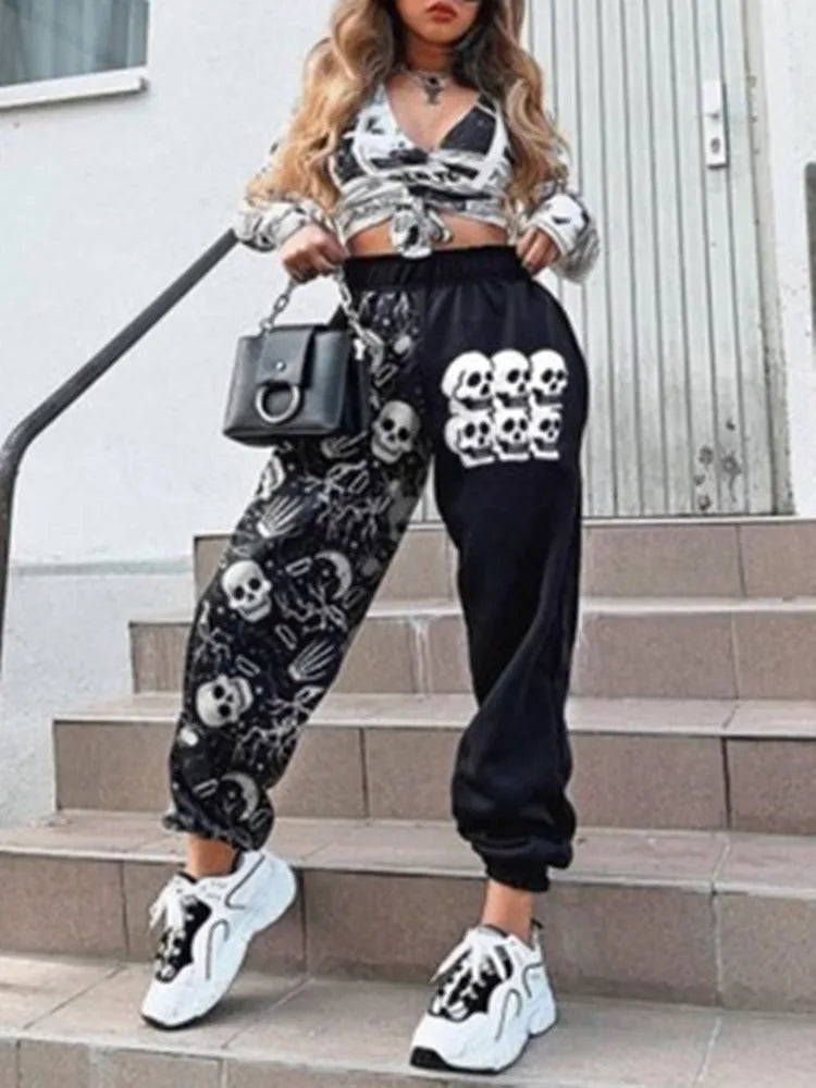 Grunge Punk Pants Skull Halloween