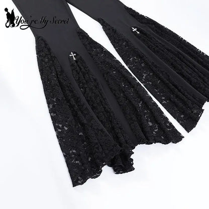 Halloween Dark Flared Gothic Pants