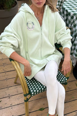 Retro Embroidered Zip-Up Hoodie