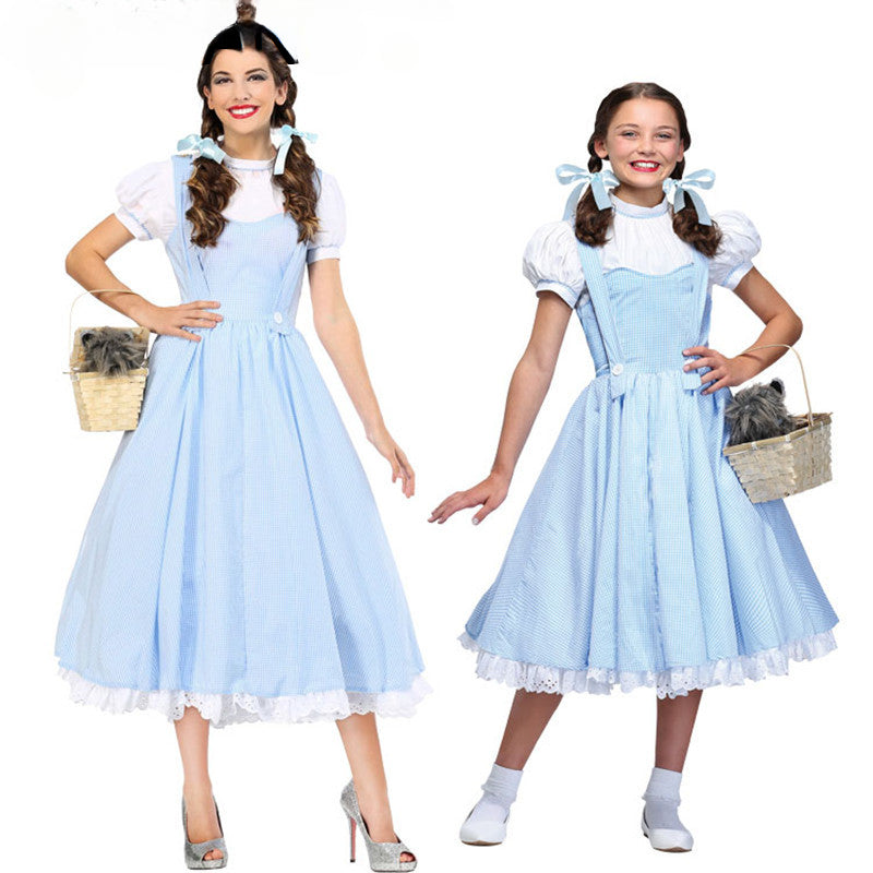 Fairytale Oz Dorothy Dress Costume Wizard Gingham Blue Halloween Carnival Of