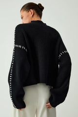 Street Chic Turtleneck Colorblock Pullover Sweater