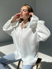 Loose White Cotton Blouse