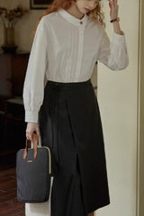 French Linen Unique Collar Blouse