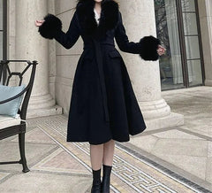 Red Wool Wrapped Waist Coat Coats-241208