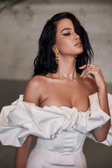 Corset Ruffled Off-Shoulder Strapless Bodycon Party Dress