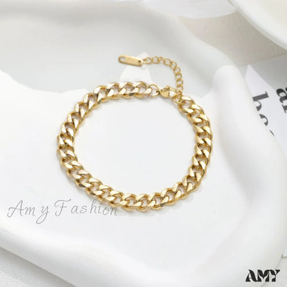 Amy Fashion - 14K Gold Plated Stainless Steel Bracelet Gold