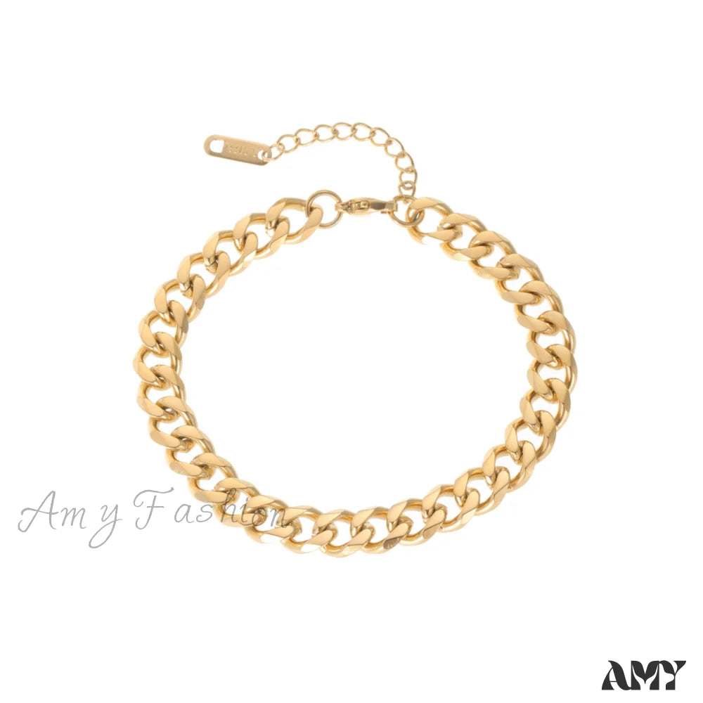 Amy Fashion - 14K Gold Plated Stainless Steel Bracelet