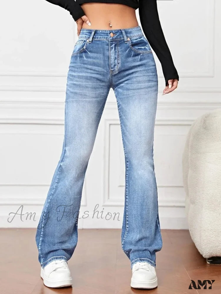 Amy Fashion - 2024 Fall Stretch Denim High Waist Casual For Women Female Clothing S-2Xl Drop