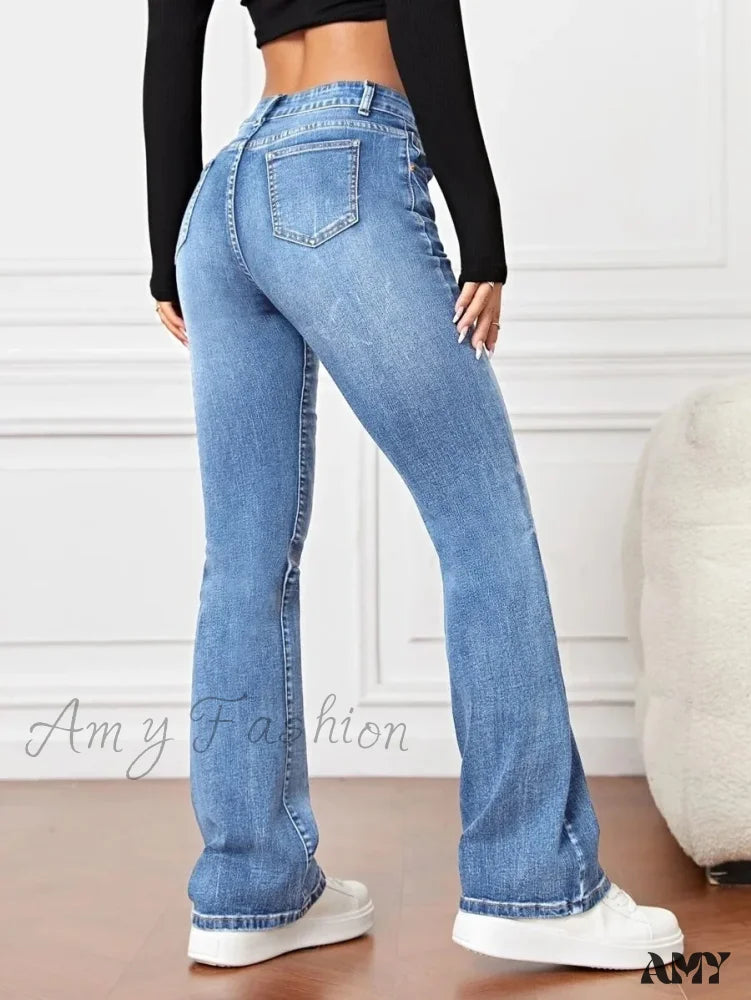 Amy Fashion - 2024 Fall Stretch Denim High Waist Casual For Women Female Clothing S-2Xl Drop