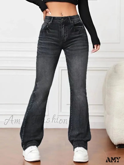 Amy Fashion - 2024 Fall Stretch Denim High Waist Casual For Women Female Clothing S-2Xl Drop