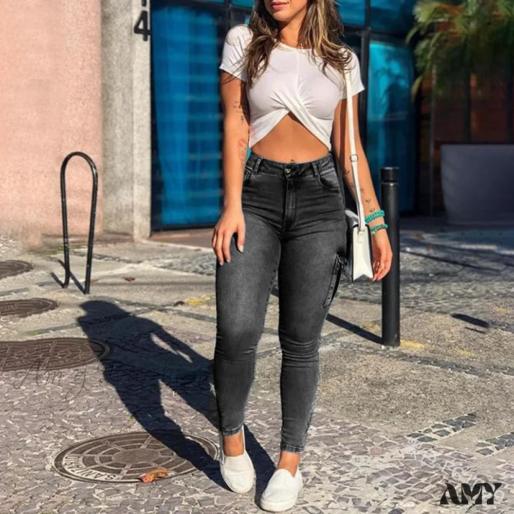 Amy Fashion - 2024 New High Waist Women Streetwear Sexy Stretch Plus Size Denim Elastici Slim Jean