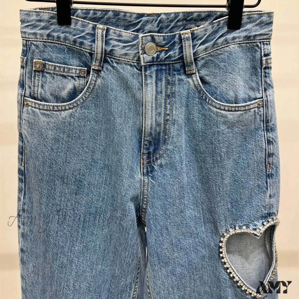 Amy Fashion - 2024 Women’s Ripped Vintage Casual Streetwear High Waist New Woman Jean