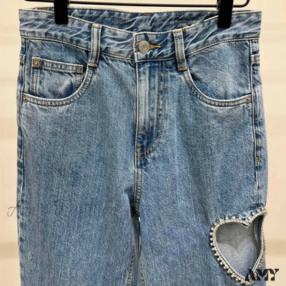 Amy Fashion - 2024 Women’s Ripped Vintage Casual Streetwear High Waist New Woman Jean