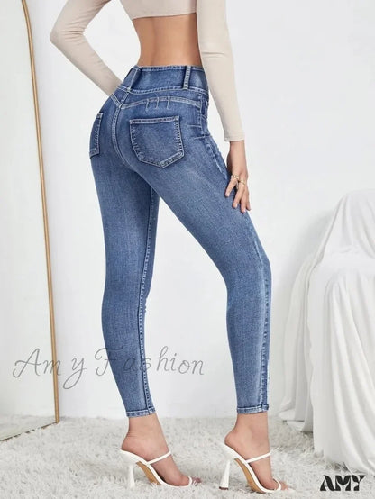 Amy Fashion - Autumn Stretch Ripped Casual Skinny Slim Denim Pencil Jean