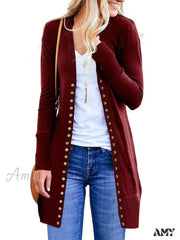 Amy Fashion - Autumn Winter Knitted Cardigan Women Jumper Long Sleeve Slim Sweater