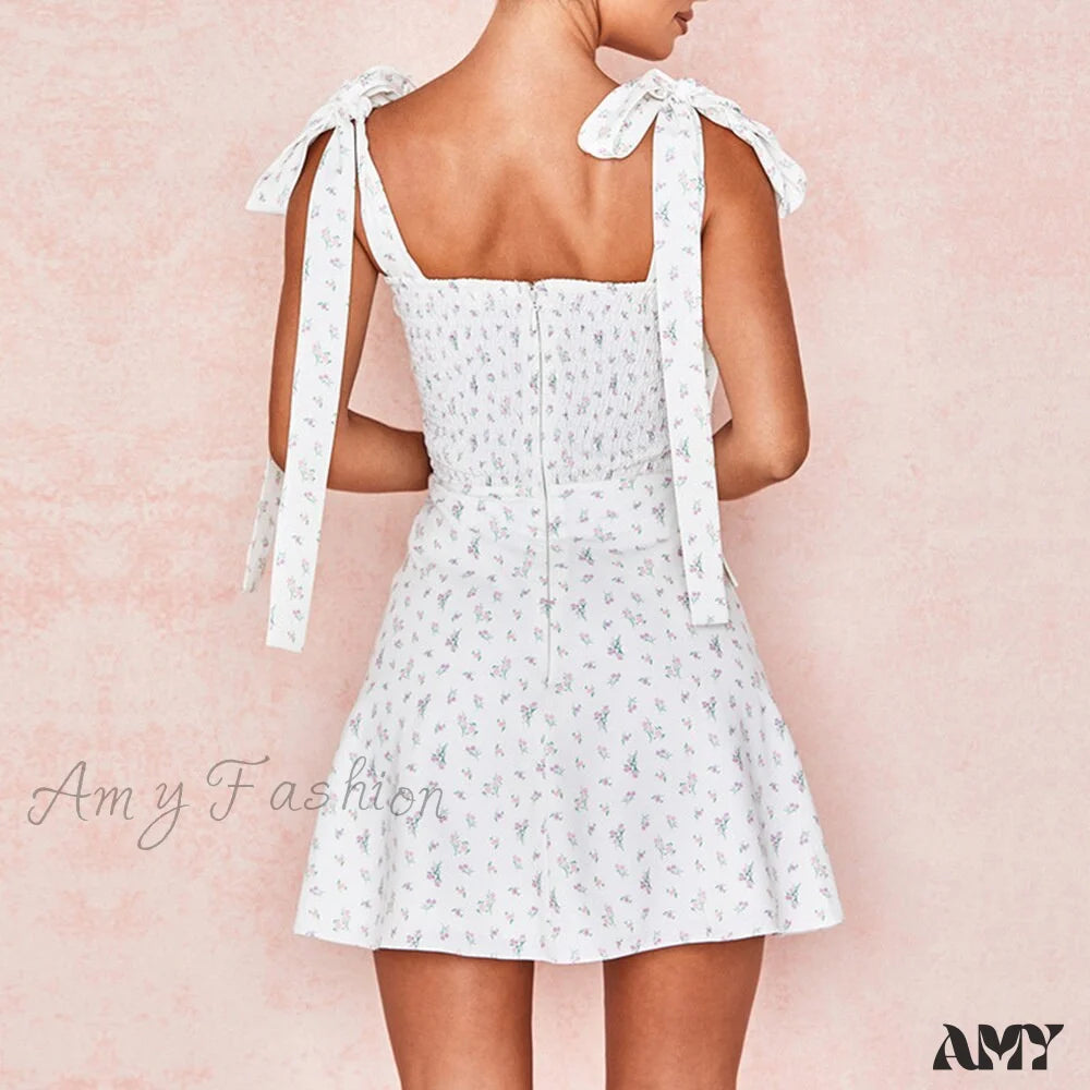 Amy Fashion - Backless Zipper Sexy Spaghetti Strap Mini Dress