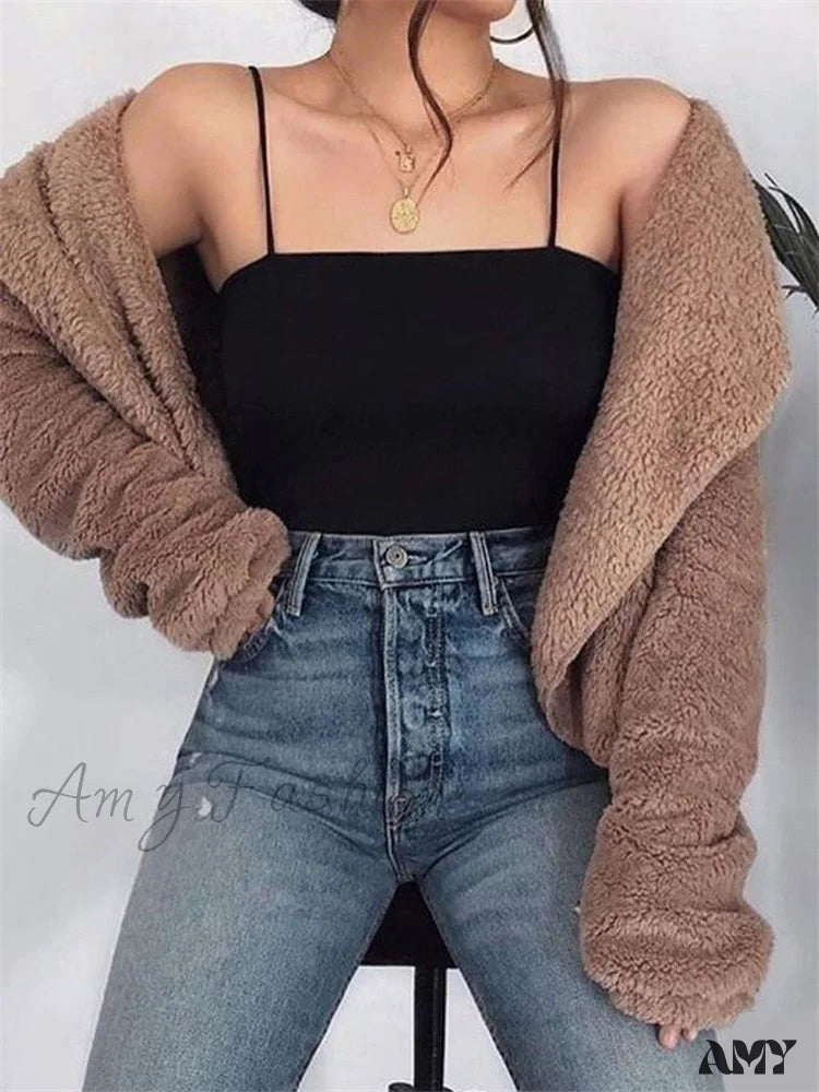 Amy Fashion - Basic Spaghetti Strap Tank Top