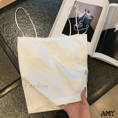 Amy Fashion - Basic Spaghetti Strap Tank Top White / One Size