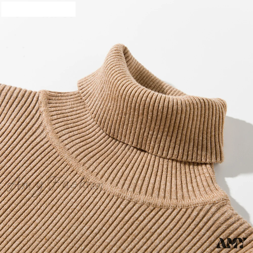 Amy Fashion - Basic Turtleneck Knitted Top