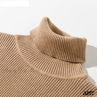 Amy Fashion - Basic Turtleneck Knitted Top