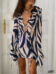 Amy Fashion - Beach Dress Ruffles Mesh Sexy Party Dresses