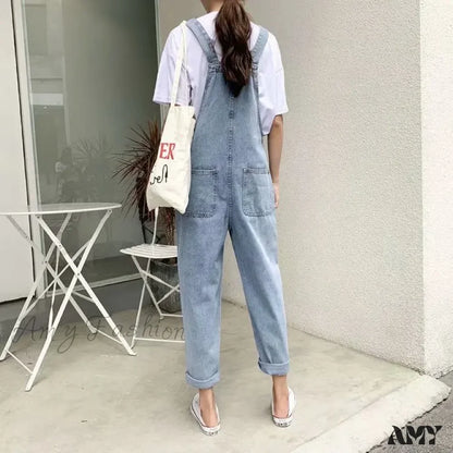 Amy Fashion - Blue Vintage Quality Women Pant Woman High Waist Denim Pants Wide Leg Clothing Jean