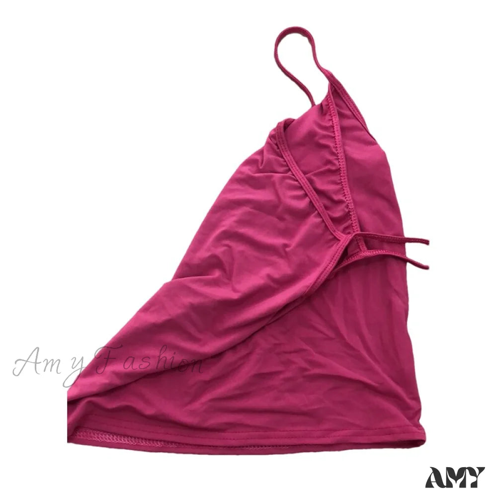 Amy Fashion - Camisole Spaghetti Strap Top Rose / M