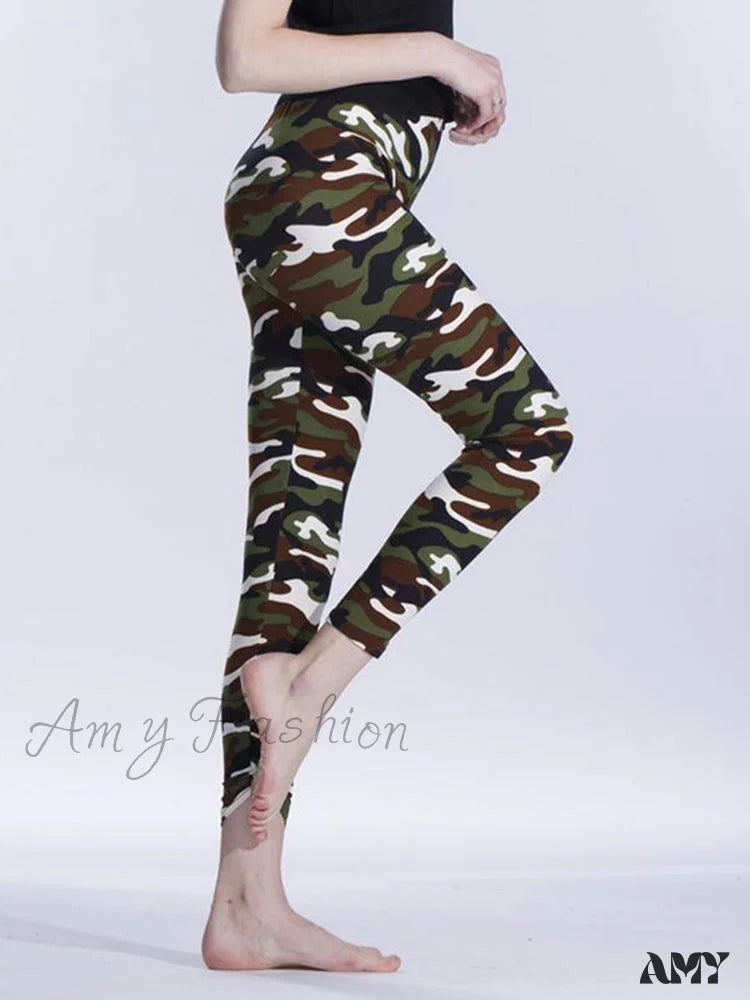 Amy Fashion - Camouflage Graffiti Style Slim Stretch Trouser 1 / S