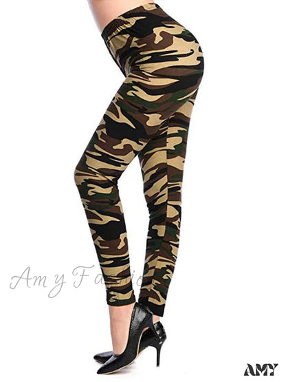 Amy Fashion - Camouflage Graffiti Style Slim Stretch Trouser 10 / S