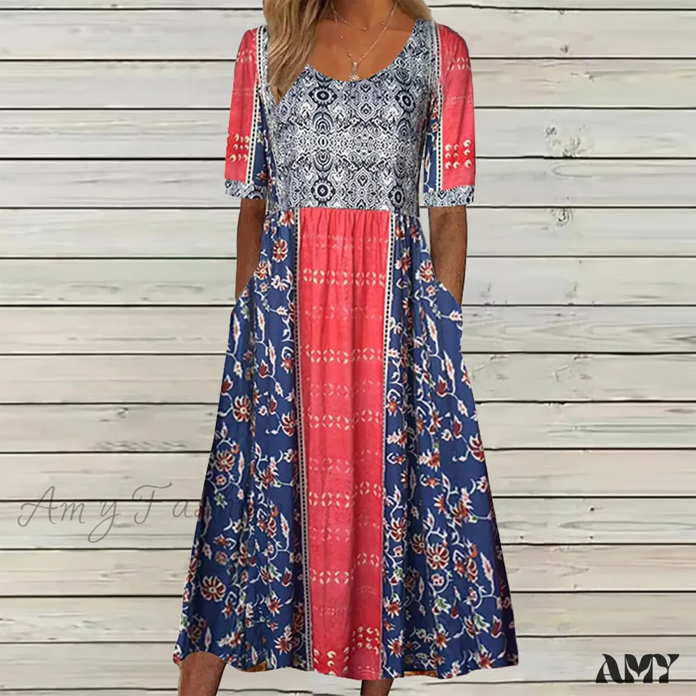 Amy Fashion - Casual Comfort Elegant Beach Summer Boho Dress